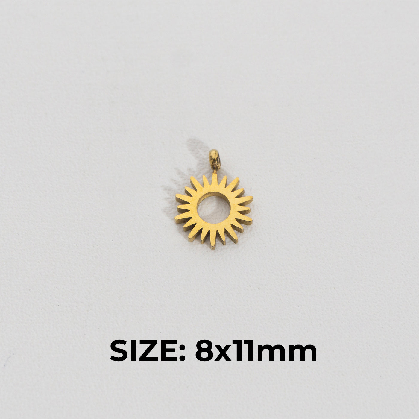 Tiny Plain Sun Charm Stainless Steel PVD Gold Plated Liontin Matahari Mini Hypoallergenic