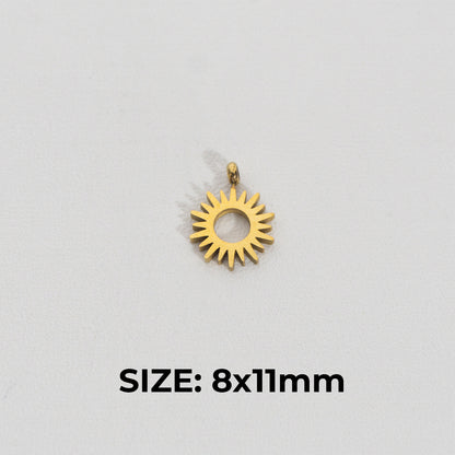Tiny Plain Sun Charm Stainless Steel PVD Gold Plated Liontin Matahari Mini Hypoallergenic