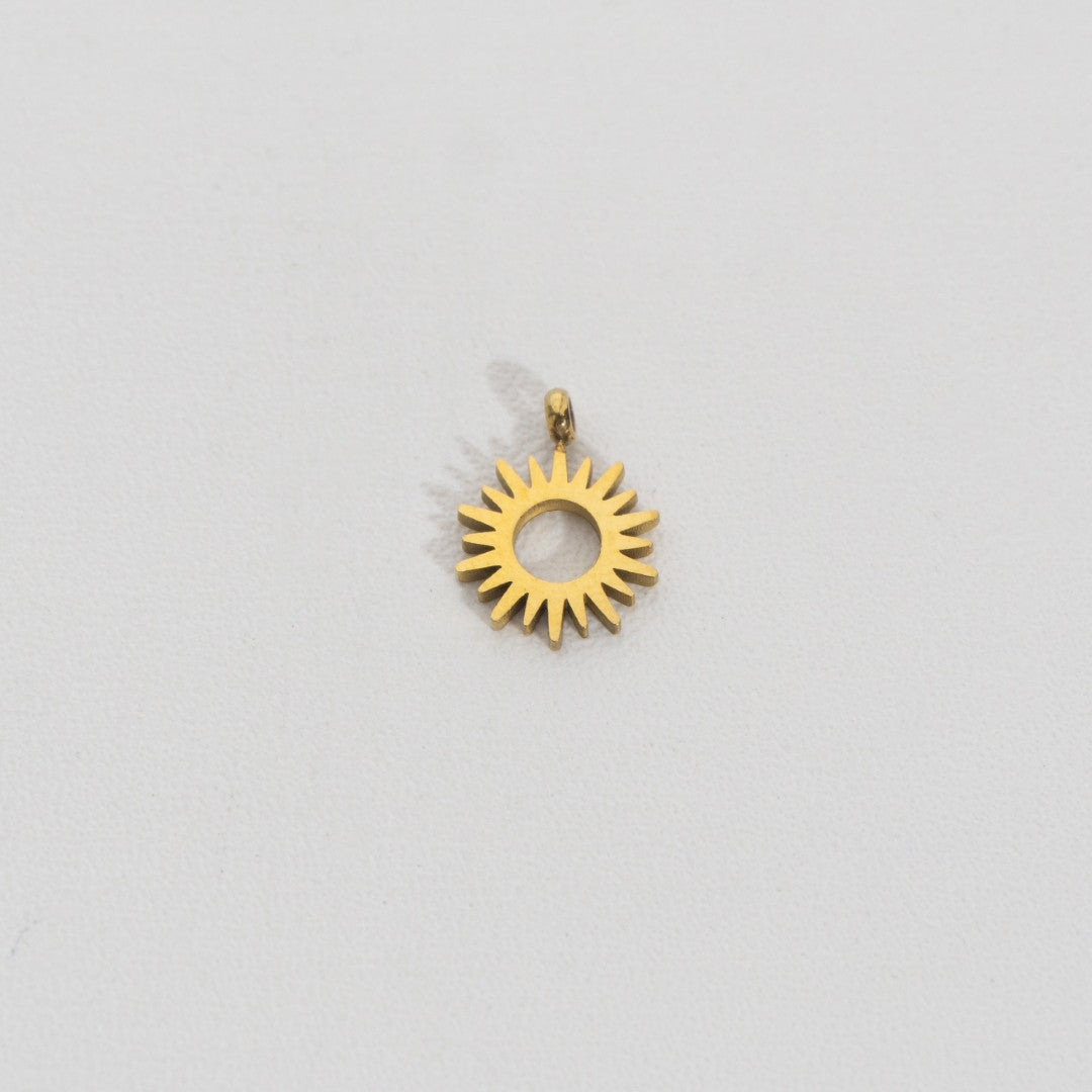 Tiny Plain Sun Charm Stainless Steel PVD Gold Plated Liontin Matahari Mini Hypoallergenic