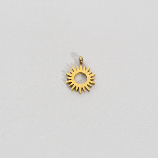 Tiny Plain Sun Charm Stainless Steel PVD Gold Plated Liontin Matahari Mini Hypoallergenic