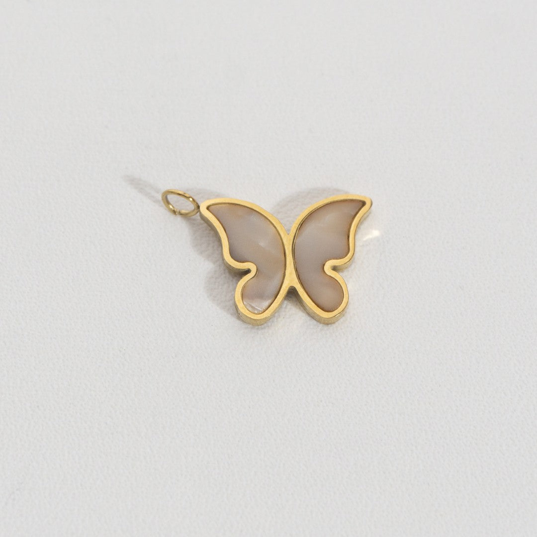Butterfly Blossom Pendant Stainless Steel PVD Gold Plated Liontin Kupu-Kupu Hypoallergenic