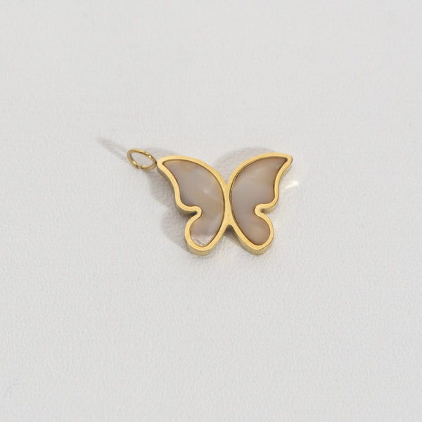 Butterfly Blossom Pendant Stainless Steel PVD Gold Plated Liontin Kupu-Kupu Hypoallergenic