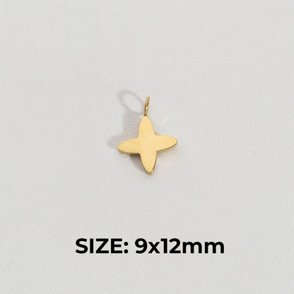 Plain Star Charm Stainless Steel PVD Gold Plated Liontin Bintang Polos Hypoallergenic