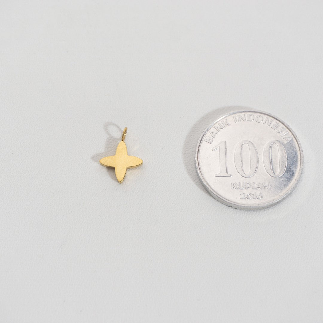 Plain Star Charm Stainless Steel PVD Gold Plated Liontin Bintang Polos Hypoallergenic