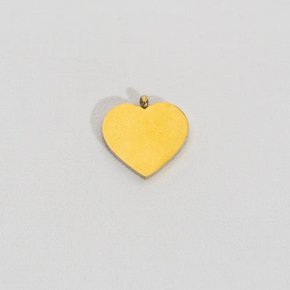(13.7mm) Plain Heart Pendant Stainless Steel PVD Gold Plated Liontin Hati Polos Hypoallergenic