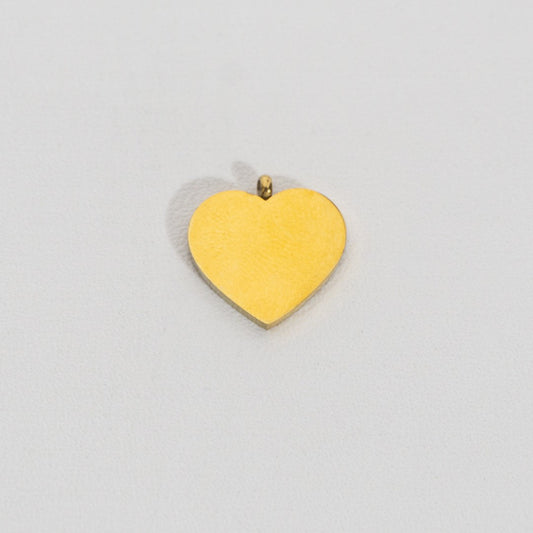 (13.7mm) Plain Heart Pendant Stainless Steel PVD Gold Plated Liontin Hati Polos Hypoallergenic