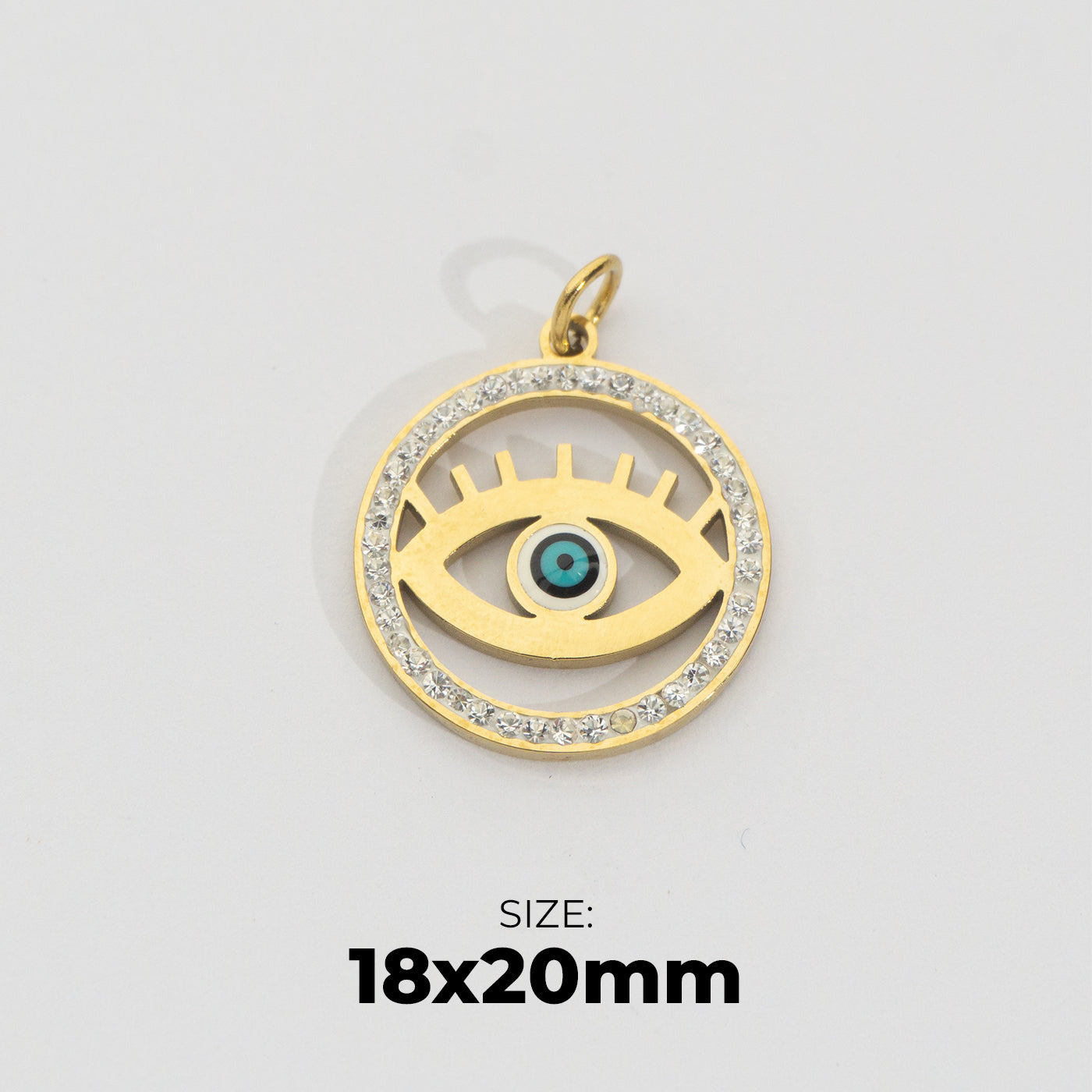 Boho Evil Eye Medallion Pendant Stainless Steel PVD Gold Plated Liontin Mata Iblis Style Boho Hypoallergenic