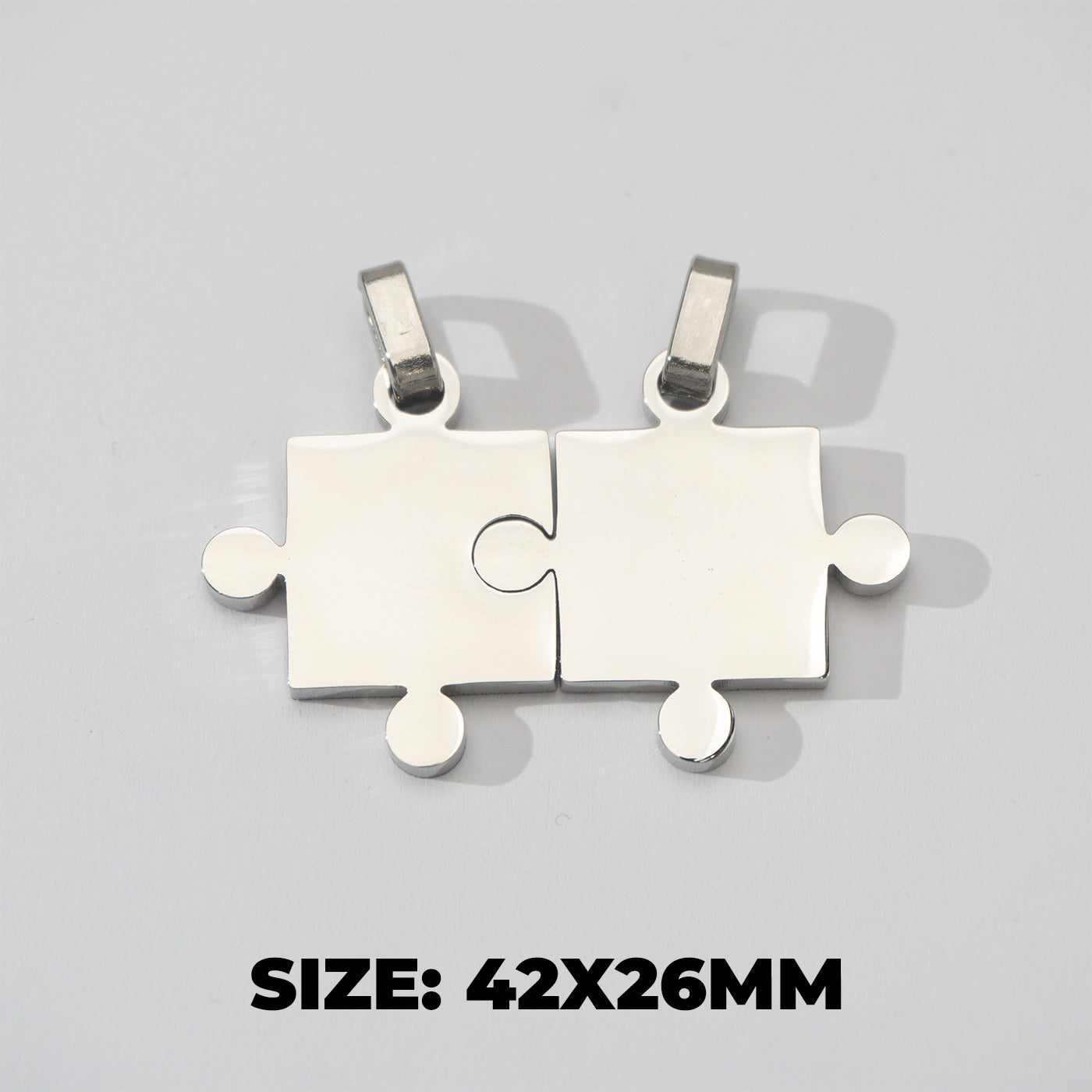 (42mm) Puzzle Set Relationship Couple Pendant Stainless Steel PVD Gold Plated Liontin Puzzle Persahabatan Hypoallergenic