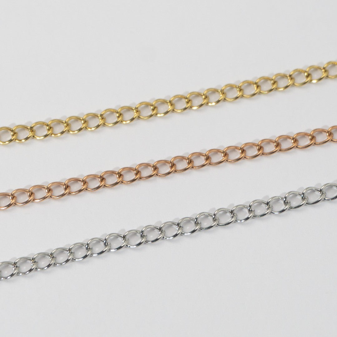(4mm) Cable Unfinished Chain For Extender Rantai Stainless Steel Rantai Meteran Tipis Rantai Tambahan Kalung Gelang Hypoallergenic
