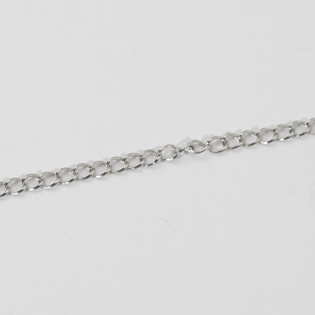 (4mm) Cable Unfinished Chain For Extender Rantai Stainless Steel Rantai Meteran Tipis Rantai Tambahan Kalung Gelang Hypoallergenic