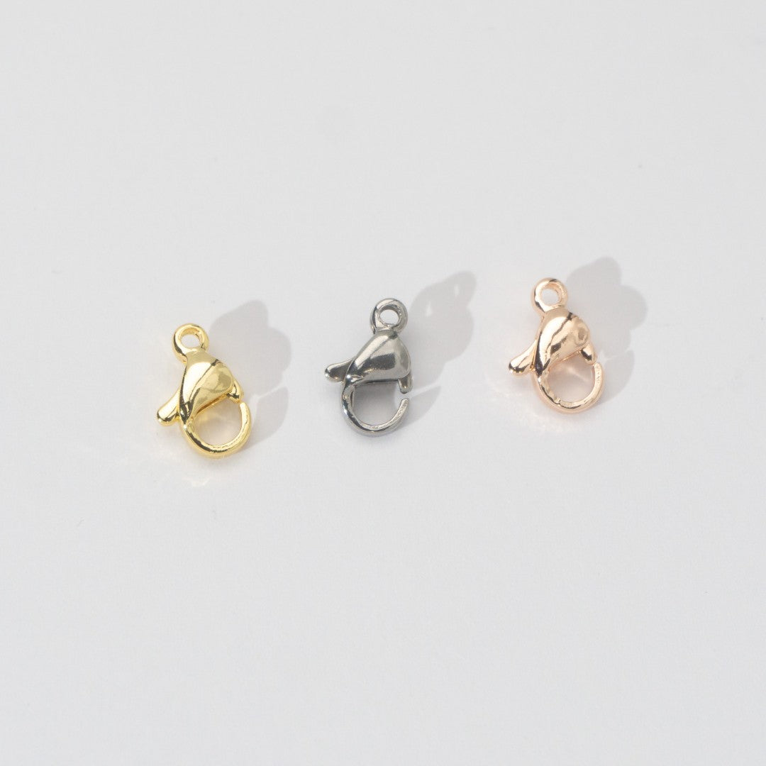 (5 pcs) 10mm Lobster Clasp DIY Stainless Steel Gold Plating Kokot Udang Pengait Kalung Gelang Hypoallergenic