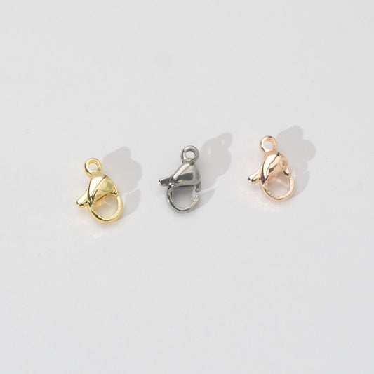 (5 pcs) 10mm Lobster Clasp DIY Stainless Steel Gold Plating Kokot Udang Pengait Kalung Gelang Hypoallergenic