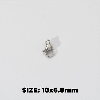 (5 pcs) 10mm Lobster Clasp DIY Stainless Steel Gold Plating Kokot Udang Pengait Kalung Gelang Hypoallergenic