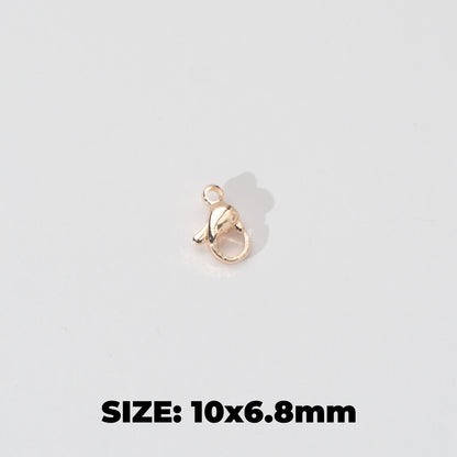 (5 pcs) 10mm Lobster Clasp DIY Stainless Steel Gold Plating Kokot Udang Pengait Kalung Gelang Hypoallergenic