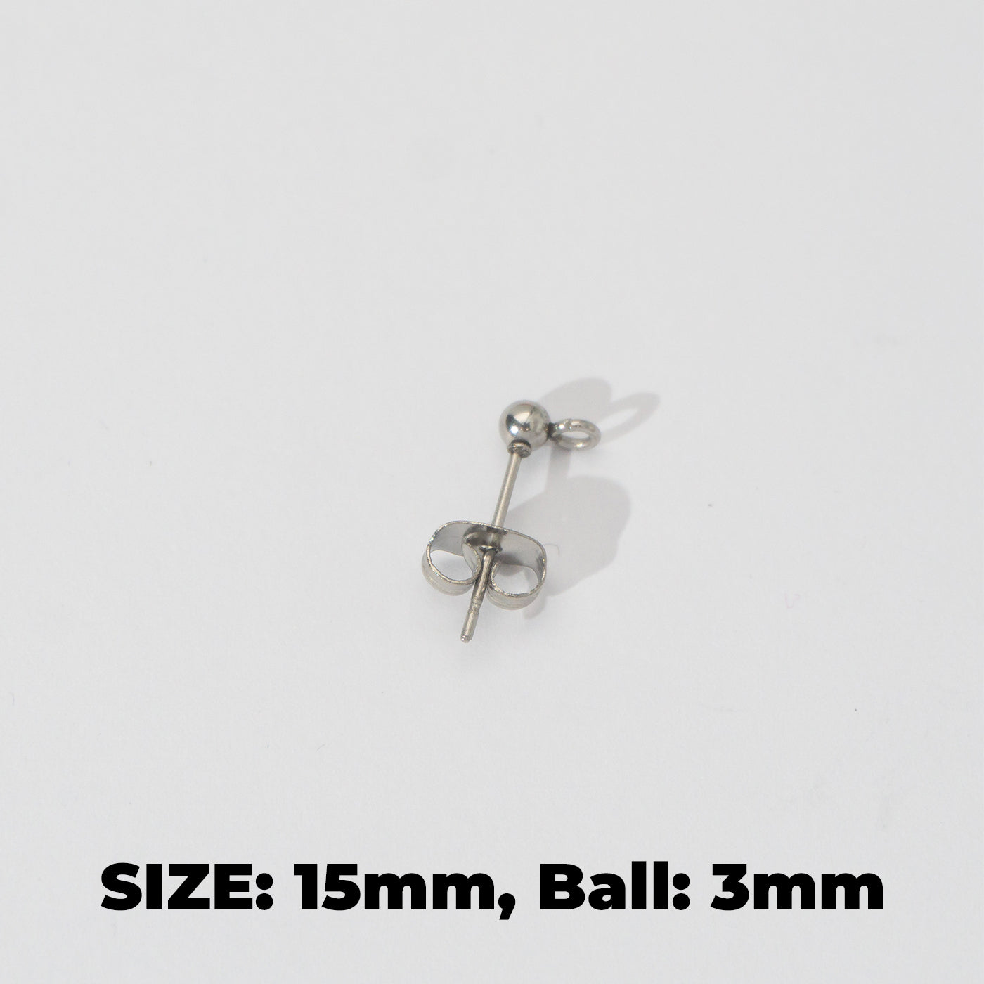 (5 Pair) 3mm Simple Plain Round Half Stud Earrings DIY Stainless Steel PVD Gold Plated Paku Anting Tusuk Setengah Jadi Hypoallergenic