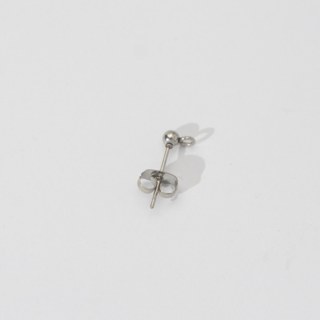 (5 Pair) 3mm Simple Plain Round Half Stud Earrings DIY Stainless Steel PVD Gold Plated Paku Anting Tusuk Setengah Jadi Hypoallergenic