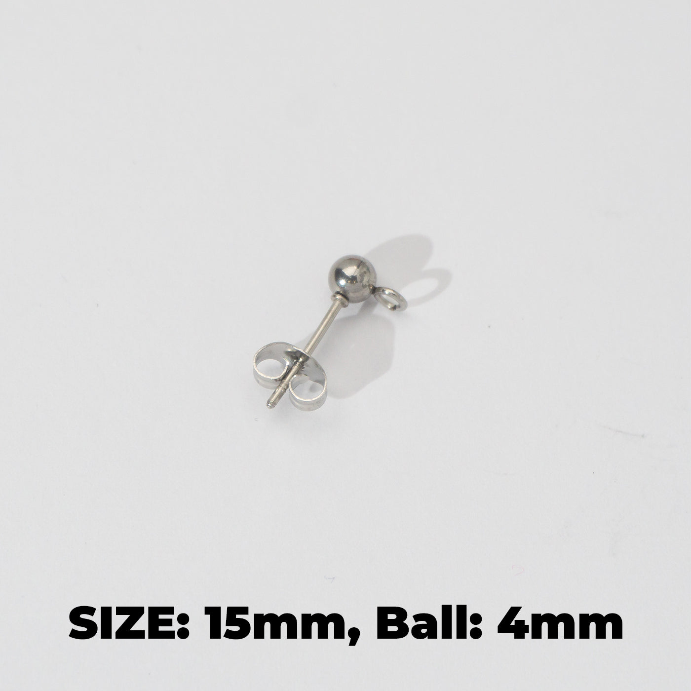 (5 Pair) 4mm Simple Plain Round Half Stud Earrings DIY Stainless Steel PVD Gold Plated Paku Anting Tusuk Setengah Jadi Hypoallergenic