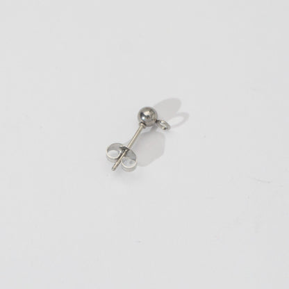 (5 Pair) 4mm Simple Plain Round Half Stud Earrings DIY Stainless Steel PVD Gold Plated Paku Anting Tusuk Setengah Jadi Hypoallergenic