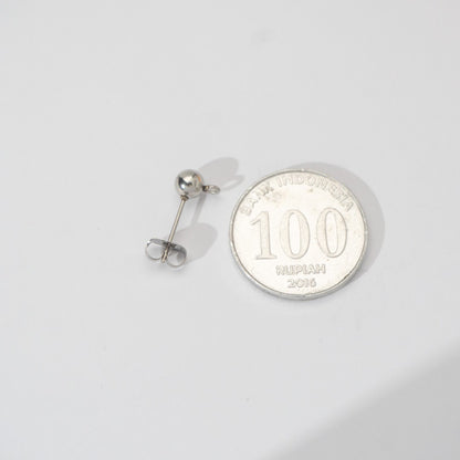 (5 Pair) 5mm Simple Plain Round Half Stud Earrings DIY Stainless Steel PVD Gold Plated Paku Anting Tusuk Setengah Jadi Hypoallergenic