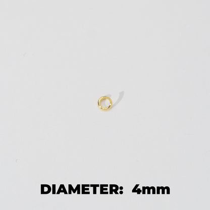 (20 pcs) 4mm Jump Ring O DIY Stainless Steel Gold Plating Ring O bulat Hypoallergenic
