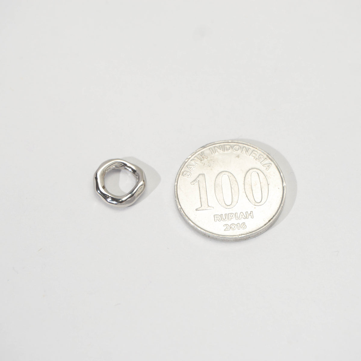 (11mm) Molten Wavy Round Bead Spacer Stainless Steel PVD Gold Plated Liontin Spacer Hypoallergenic