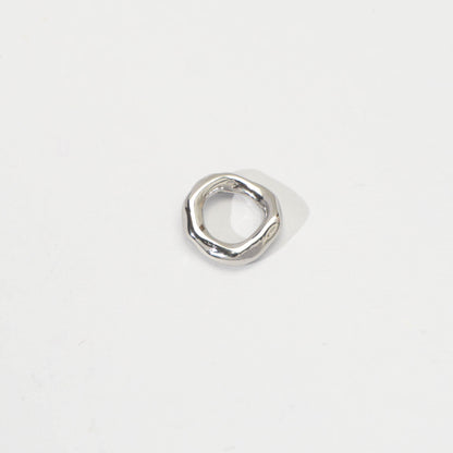 (11mm) Molten Wavy Round Bead Spacer Stainless Steel PVD Gold Plated Liontin Spacer Hypoallergenic