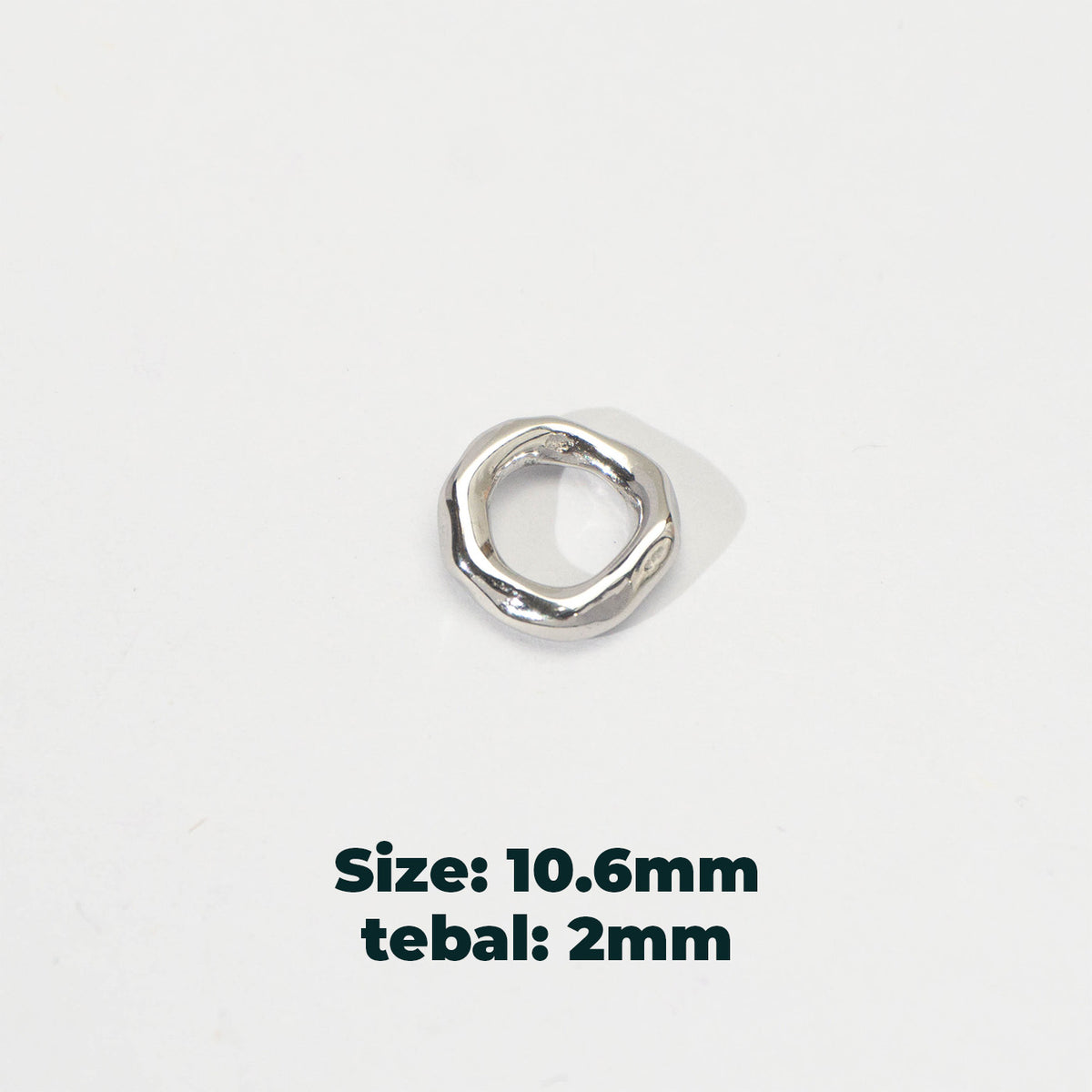 (11mm) Molten Wavy Round Bead Spacer Stainless Steel PVD Gold Plated Liontin Spacer Hypoallergenic