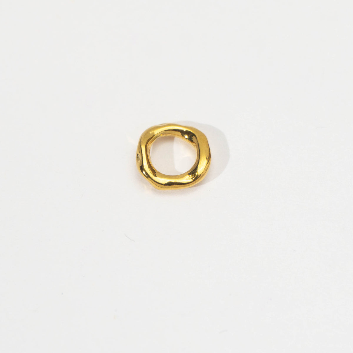 (11mm) Molten Wavy Round Bead Spacer Stainless Steel PVD Gold Plated Liontin Spacer Hypoallergenic