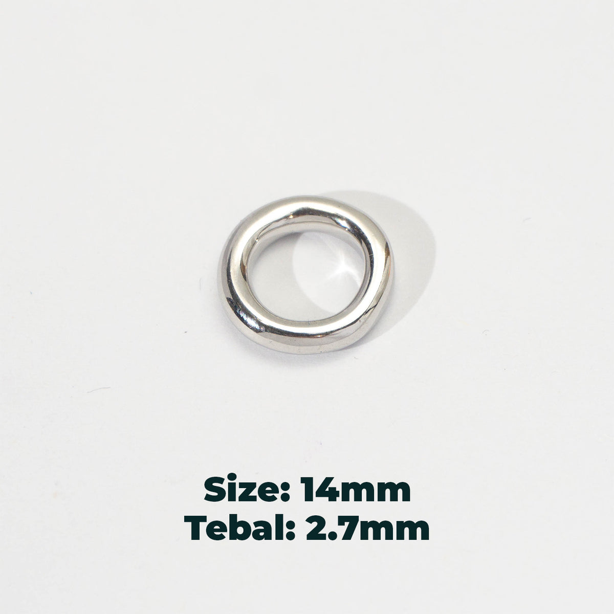 (14mm) Round Bead Spacer Stainless Steel PVD Gold Plated Liontin Spacer Hypoallergenic