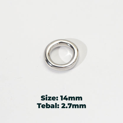 (14mm) Round Bead Spacer Stainless Steel PVD Gold Plated Liontin Spacer Hypoallergenic