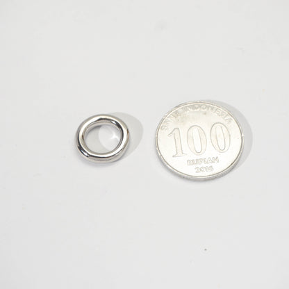 (14mm) Round Bead Spacer Stainless Steel PVD Gold Plated Liontin Spacer Hypoallergenic