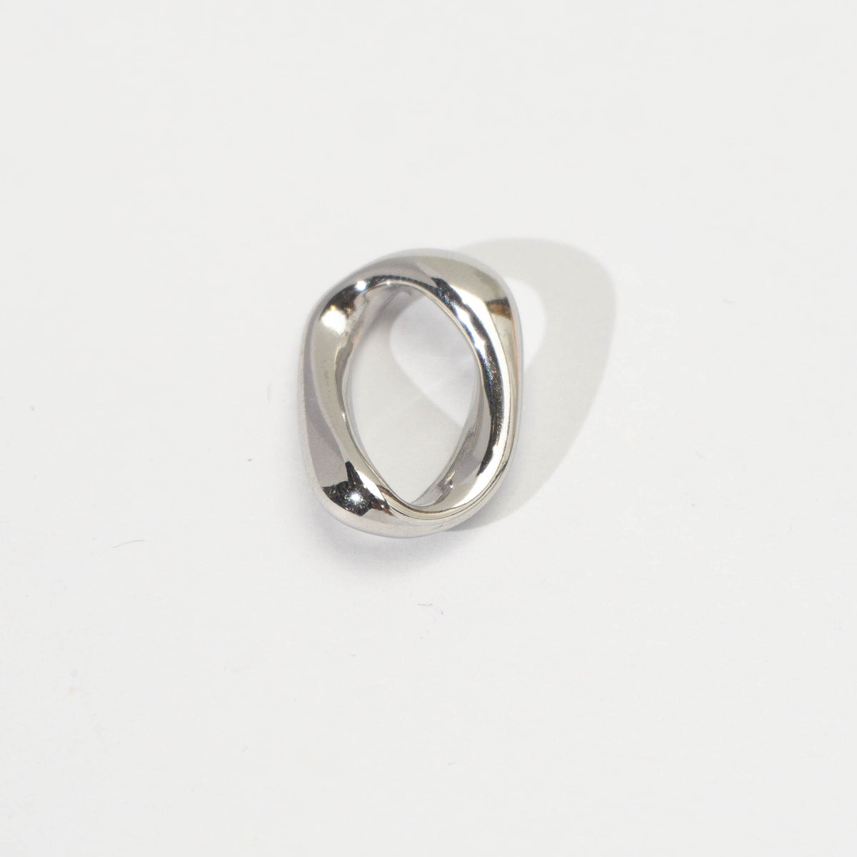 (19mm) Molten Wavy Oval Bead Spacer Stainless Steel PVD Gold Plated Liontin Spacer Hypoallergenic