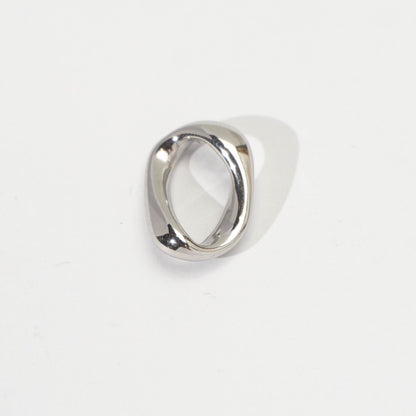 (19mm) Molten Wavy Oval Bead Spacer Stainless Steel PVD Gold Plated Liontin Spacer Hypoallergenic