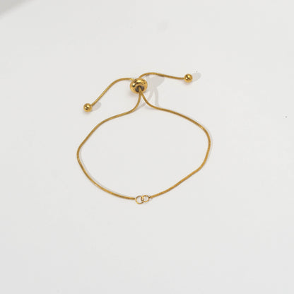 Snake Chain unfinished Adjustable Bracelet Daily Wear Stainless Steel PVD Gold Plated Rantai Gelang Serut Hypoallergenic