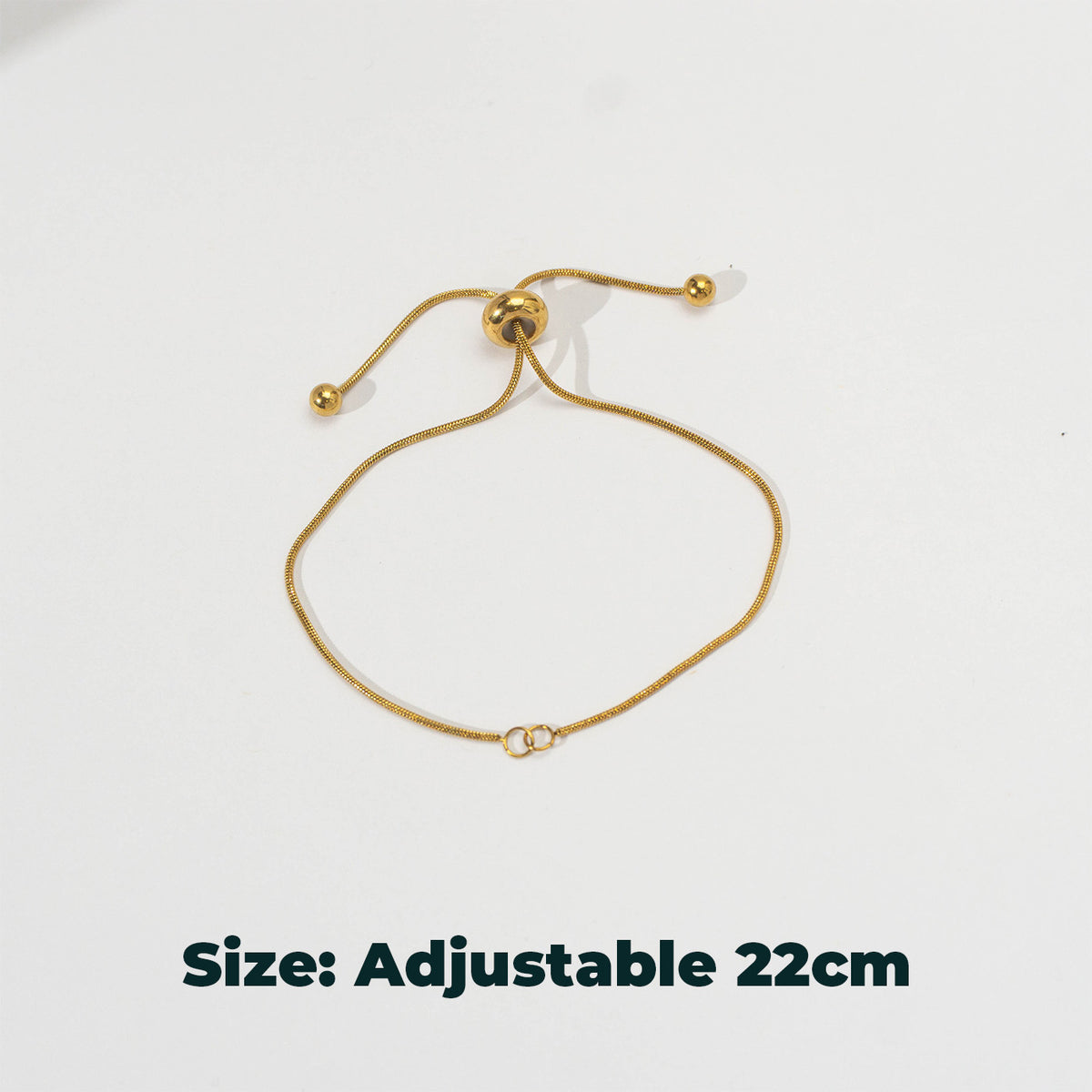Snake Chain unfinished Adjustable Bracelet Daily Wear Stainless Steel PVD Gold Plated Rantai Gelang Serut Hypoallergenic