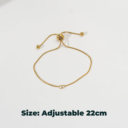 Snake Chain unfinished Adjustable Bracelet Daily Wear Stainless Steel PVD Gold Plated Rantai Gelang Serut Hypoallergenic
