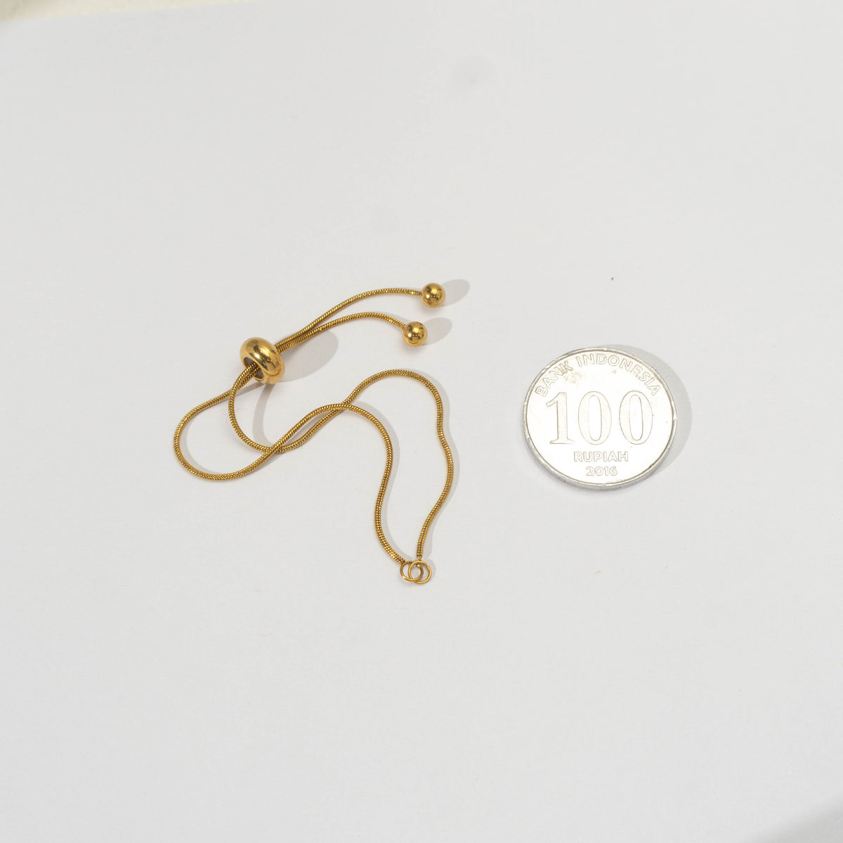 Snake Chain unfinished Adjustable Bracelet Daily Wear Stainless Steel PVD Gold Plated Rantai Gelang Serut Hypoallergenic