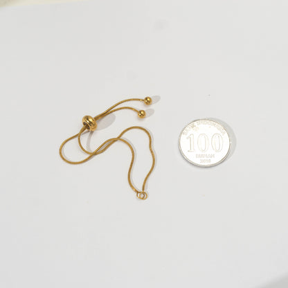 Snake Chain unfinished Adjustable Bracelet Daily Wear Stainless Steel PVD Gold Plated Rantai Gelang Serut Hypoallergenic