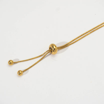 Snake Chain unfinished Adjustable Bracelet Daily Wear Stainless Steel PVD Gold Plated Rantai Gelang Serut Hypoallergenic