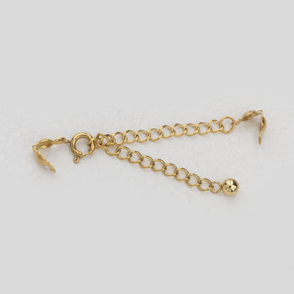 Extender Chain With Crimp Beads Knot For DIY Stainless Steel PVD Gold Plated Rantai Tambahan Gelang/Kalung DIY Hypoallergenic