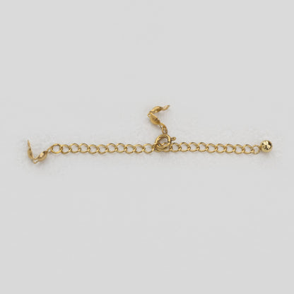 Extender Chain With Crimp Beads Knot For DIY Stainless Steel PVD Gold Plated Rantai Tambahan Gelang/Kalung DIY Hypoallergenic