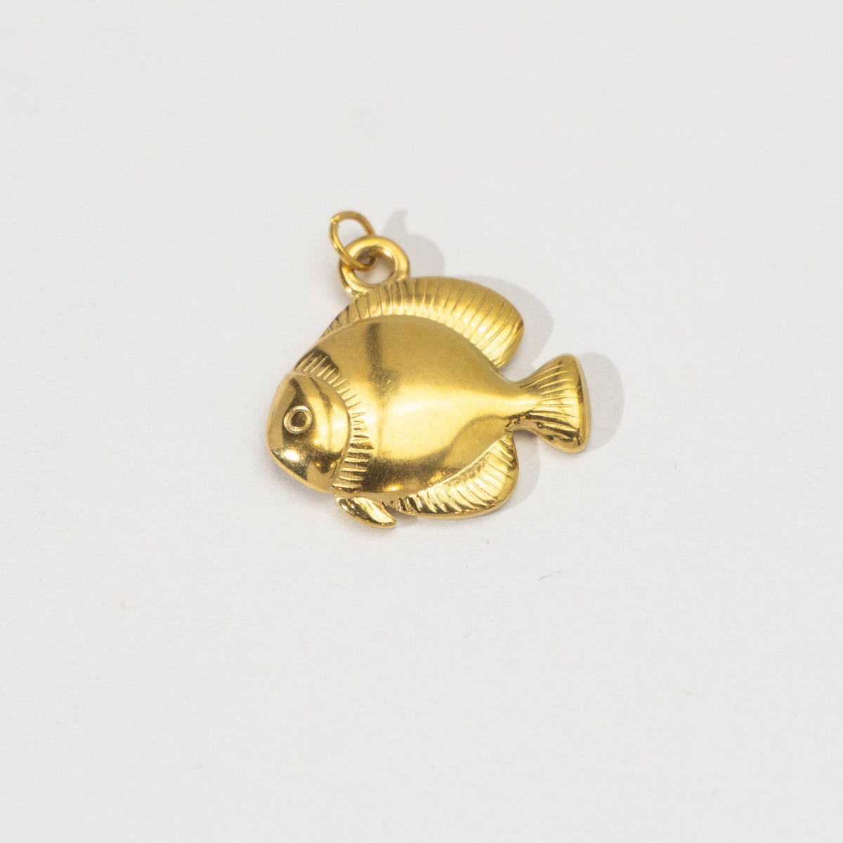 (19mm) Summer Fish Ocean Pendant Stainless Steel PVD Gold Plated Liontin Ikan Hypoallergenic