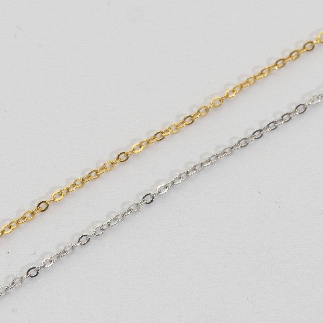 (1.2mm) Cable Unfinished Chain Rantai Stainless Steel Rantai Meteran Tipis Hypoallergenic