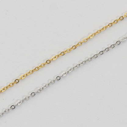 (1.2mm) Cable Unfinished Chain Rantai Stainless Steel Rantai Meteran Tipis Hypoallergenic