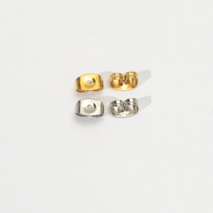 ZOLVEN - (5 pair) Earring back Stopper Metal DIY Stainless Steel PVD Gold Plated Penahan Anting Hypoallergenic