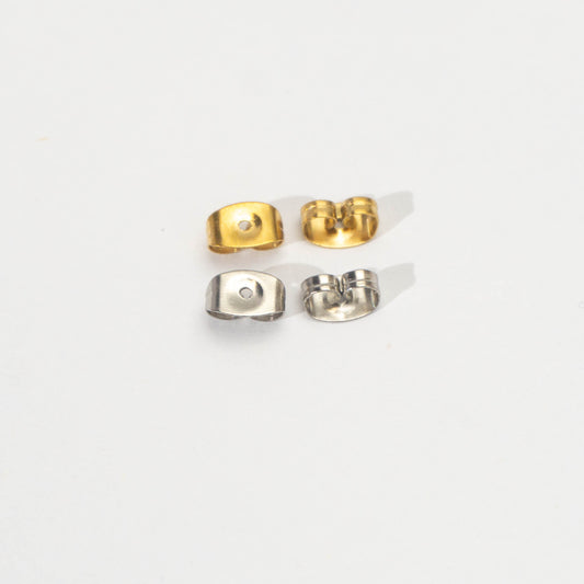 ZOLVEN - (5 pair) Earring back Stopper Metal DIY Stainless Steel PVD Gold Plated Penahan Anting Hypoallergenic