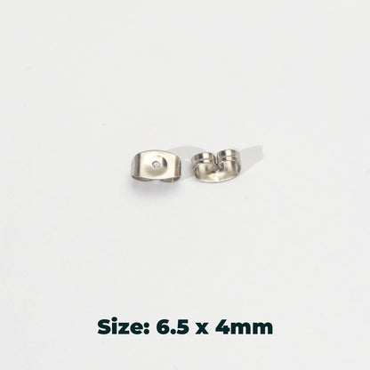 ZOLVEN - (5 pair) Earring back Stopper Metal DIY Stainless Steel PVD Gold Plated Penahan Anting Hypoallergenic