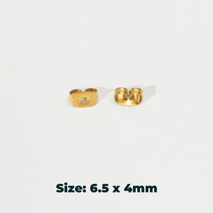 ZOLVEN - (5 pair) Earring back Stopper Metal DIY Stainless Steel PVD Gold Plated Penahan Anting Hypoallergenic