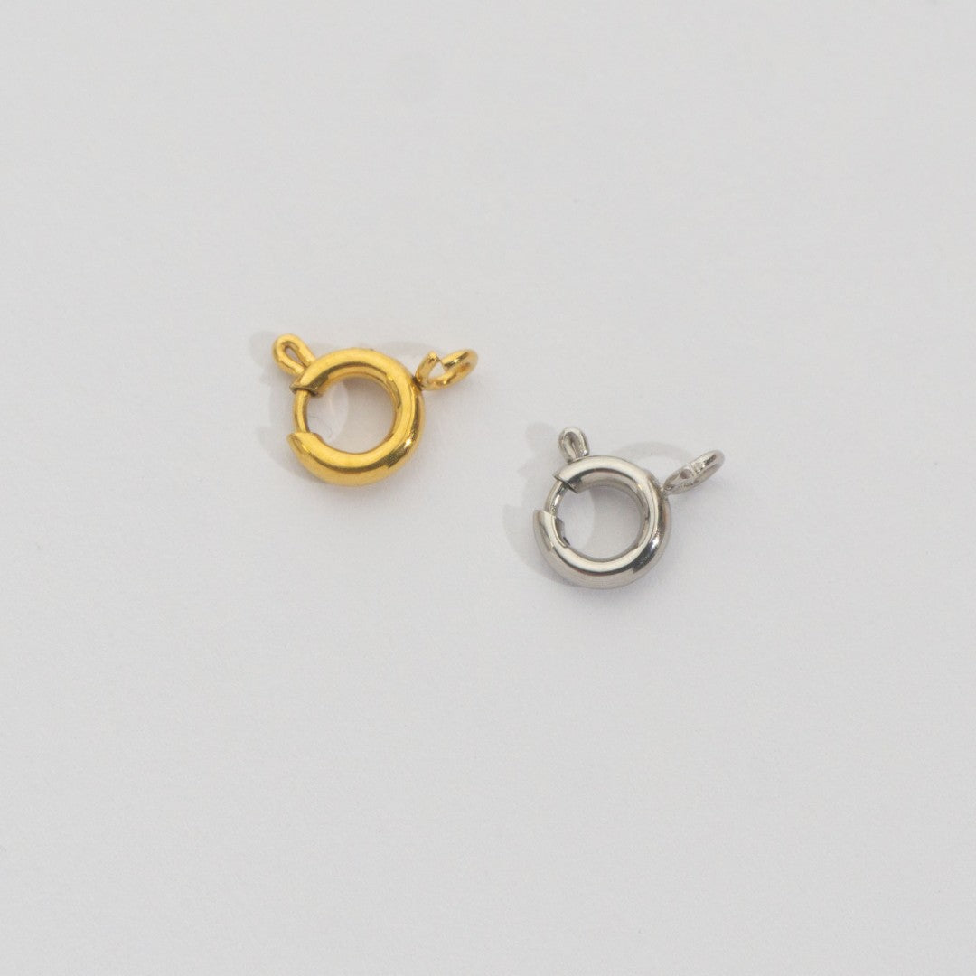 (9mm) 5pcs Mini Round Clasp DIY Stainless Steel PVD Gold Plated Pengait Bulat Hypoallergenic