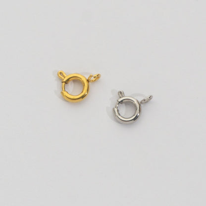 (9mm) 5pcs Mini Round Clasp DIY Stainless Steel PVD Gold Plated Pengait Bulat Hypoallergenic
